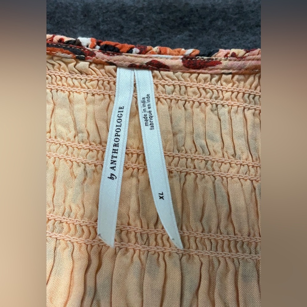 Anthropologie The Peregrine Midi Dress, beautiful warm palette bronze, reds, xl - Picture 5 of 7